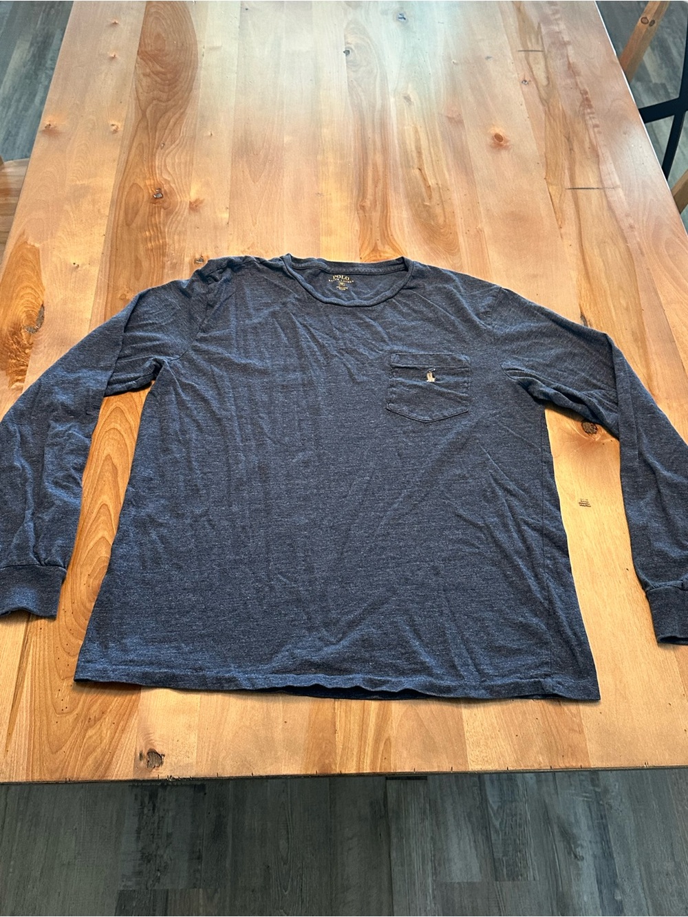 Polo by Ralph Lauren Men's Long-Sleeve Pocket Tee — Navy Blue